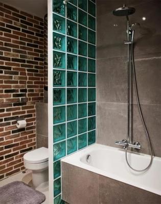 绿色云雾纹空心砖家庭装修卫生间洗手间立砌齐缝拼