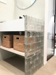透明双面冰纹热熔砖立砌工字拼家庭装修卫生间洗手间