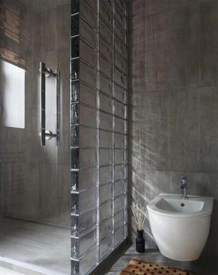 透明热熔砖家庭装修卫生间洗手间立砌齐缝拼