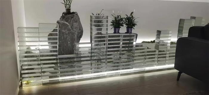 K9透明精磨水晶砖家庭装修阳台平砌齐缝拼