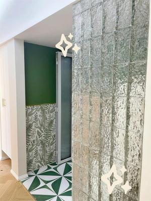 透明双面冰纹热熔砖家庭装修卫生间洗手间竖砌齐缝拼